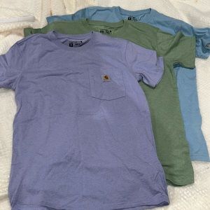 Womens 3 piece CARHARTT loose fit Tee shirts.